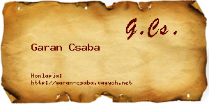 Garan Csaba névjegykártya