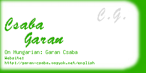 csaba garan business card